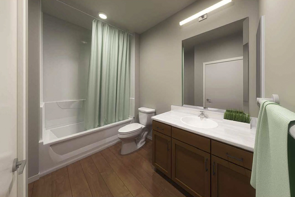 Woodhill Station West Phase One - interior bathroom rendering